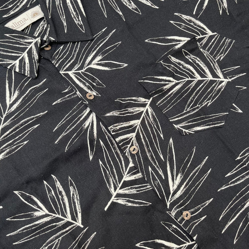 Camisa Lino Palma Negra