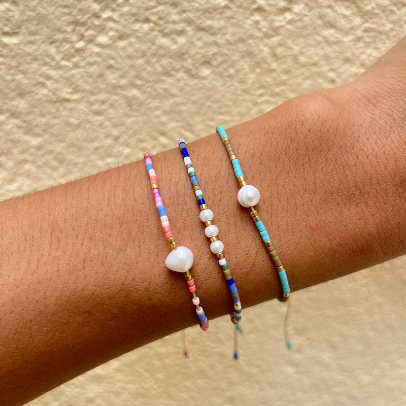 Brazalete Ajustable Perla + Miyuki