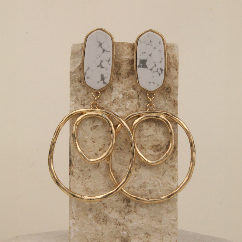 Pendientes Largos Nacar y Resina