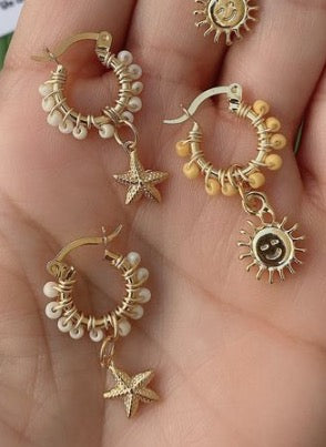 Mini Hoop Earrings Charms