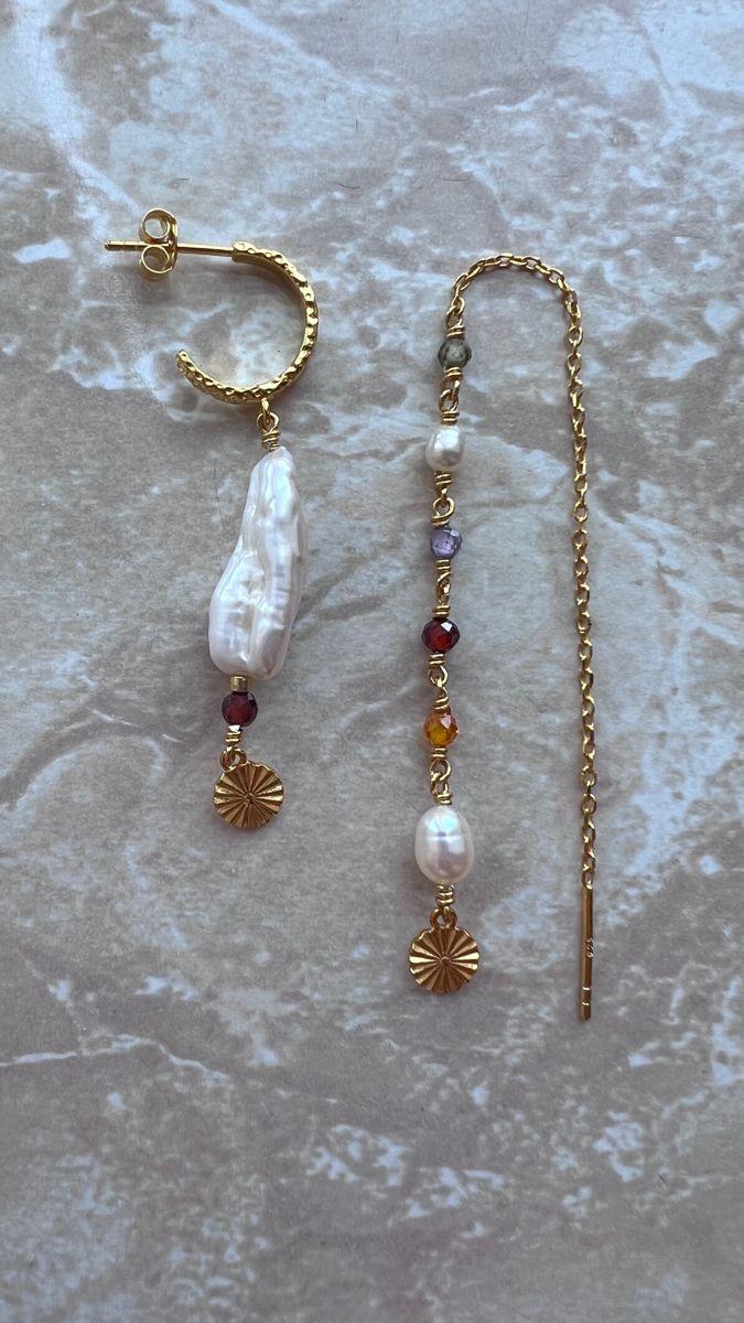 Pendientes perla & cristales