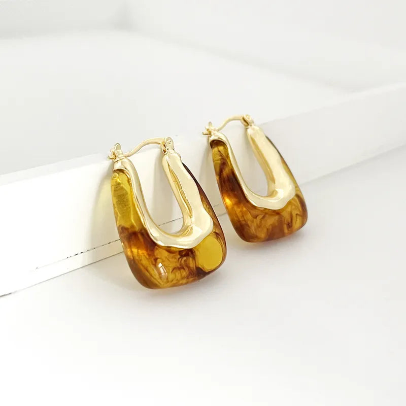 Pendientes Largos Nacar y Resina