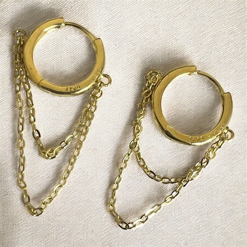 Aretes Plata Laminados en Oro