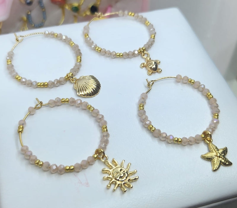 Hoop Cristales + Dije