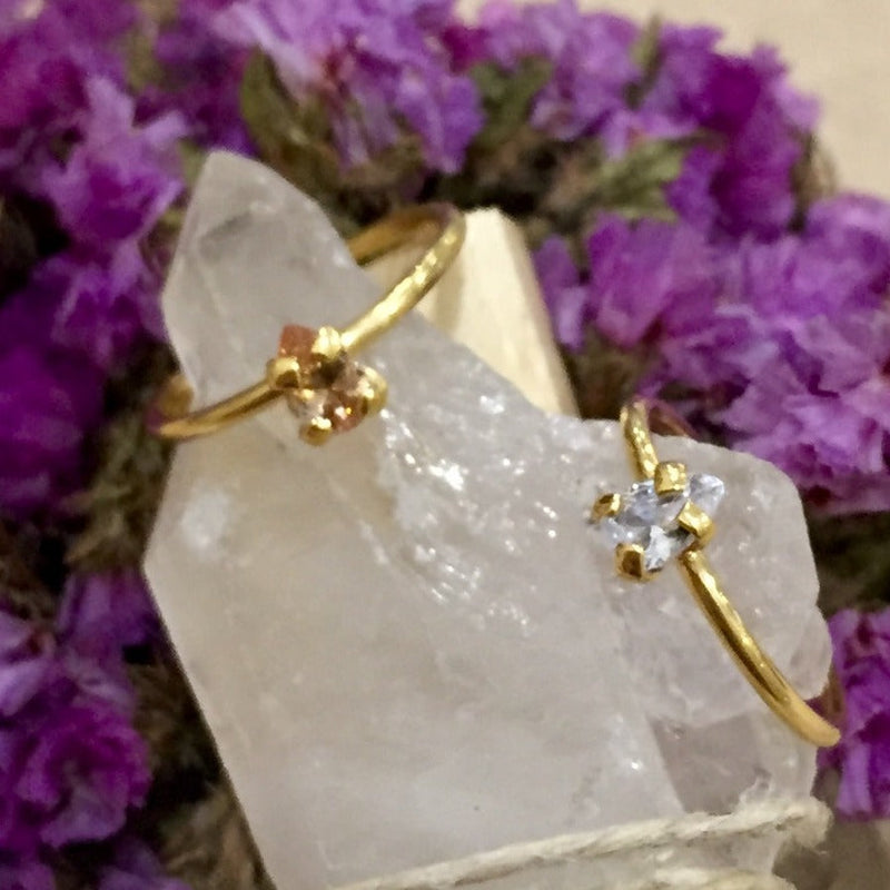 Adria Silver Stone Rings